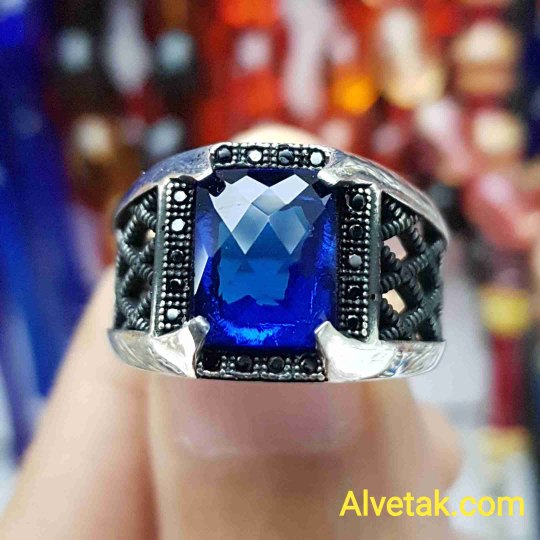 mavi zirkon taşlı 925 ayar gümüş erkek yüzük : 01242 mavi zirkon taşlı 925 ayar gümüş erkek yüzük : 01242