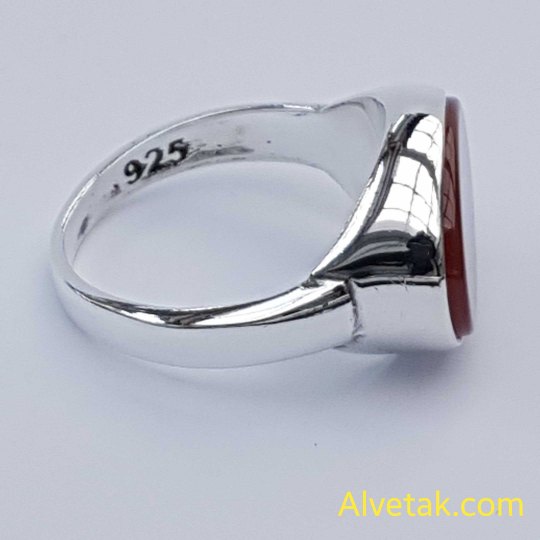 Kırmızı Akik Taşlı 925 Ayar Gümüş Erkek Yüzük : 01611