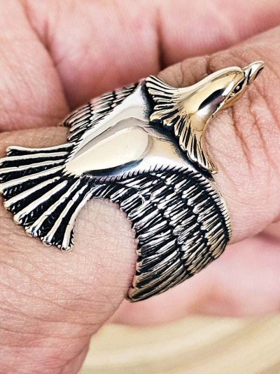 Kartal Figürlü 925 Ayar Gümüş Erkek Yüzük
