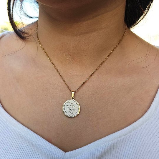 Kişiye Özel İsimli Kolye, Gold Renk, Kalp Şekilli, Paslanmaz Çelik, Küçük Model Kişiye Özel İsimli Kolye, Gold Renk, Kalp Şekilli, Paslanmaz Çelik, Küçük Model