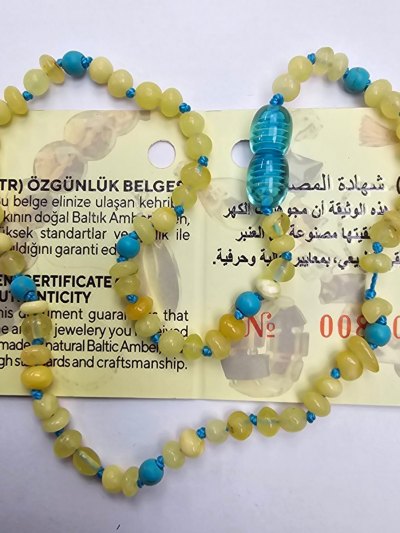 Bebek İçin Damla Kehribar Kolye kkc07