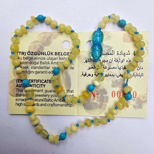 Bebek İçin Damla Kehribar Kolye kkc07