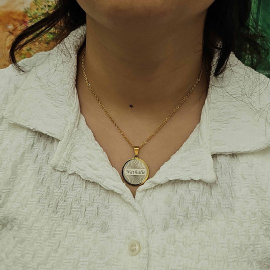 İsimli Kolye, Yaşam Çiçeği, Gold Renk, Kararmaz Çelik