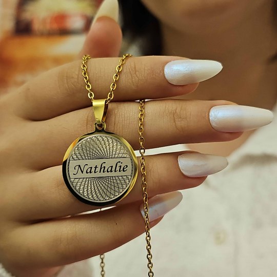 İsimli Kolye, Yaşam Çiçeği, Gold Renk, Kararmaz Çelik