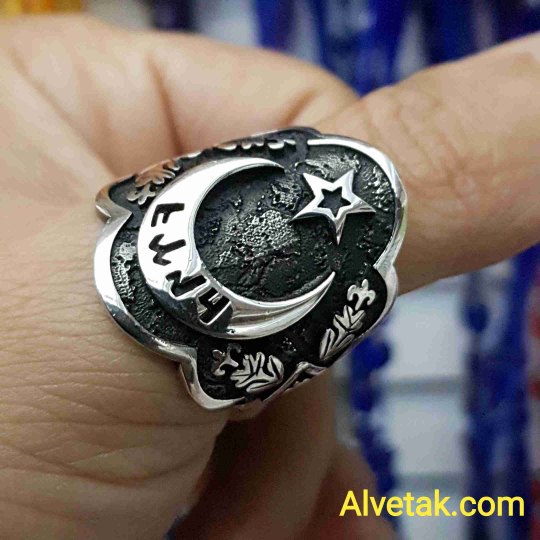 göktürkçe türk yazılı 925 ayar gümüş okçu -zihgir- erkek yüzük : 00551