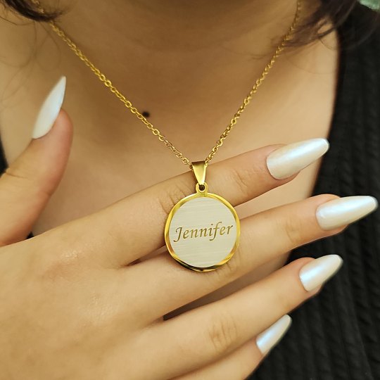 İsimli Kolye, Altın Renk, Minimalist Model, Paslanmaz Çelik