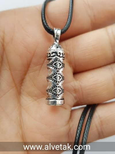 925 Ayar Cevşen Dualı Desen Figürlü Gümüş Tüp Kolye Ucu : 15082