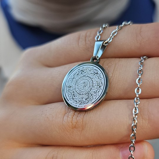 İnşirah Yazılı Kolye, Gümüş Renk, Paslanmaz Çelik,2 mm Uç, K003