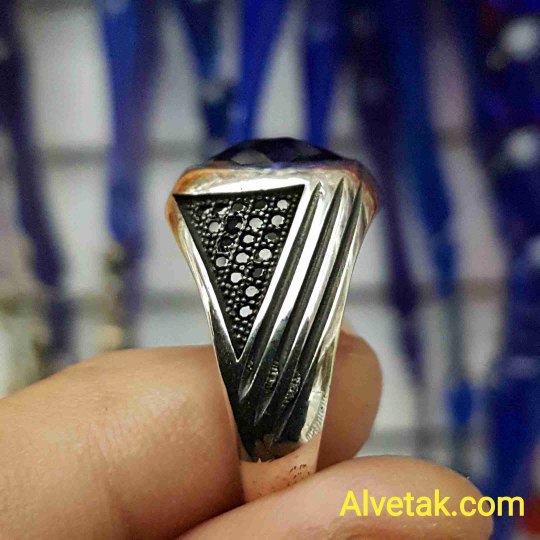 kırmızı zirkon taşlı 925 ayar gümüş erkek yüzük : 01406