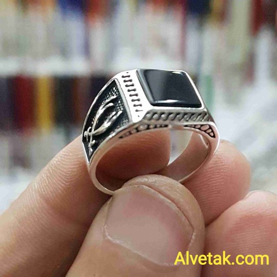 925 Ayar Siyah Oniks Taşlı Gümüş Erkek Yüzük : 01365