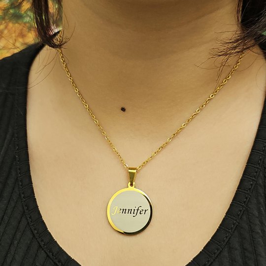 İsimli Kolye, Altın Renk, Minimalist Model, Paslanmaz Çelik