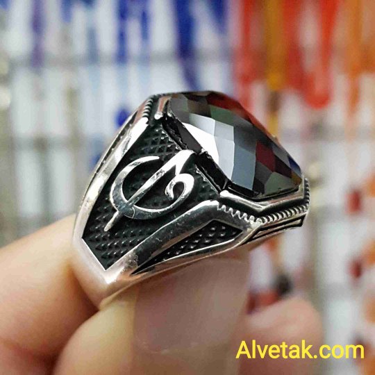 siyah zirkon taşlı 925 ayar gümüş erkek yüzük : 00968