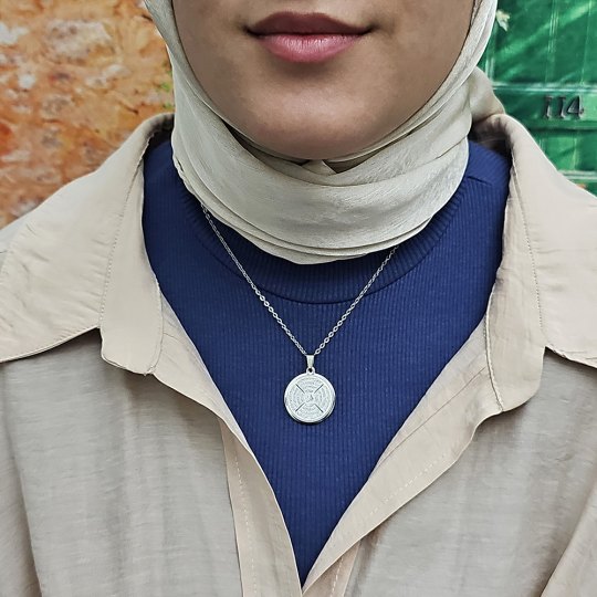 Felak Nas İhlas ve Kafirun, Gümüş Renk, Kararmaz Çelik Kolye