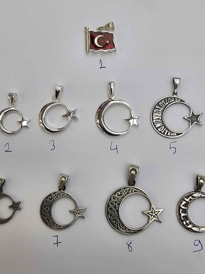 Ay Yıldız Gümüş Kolye Ucu