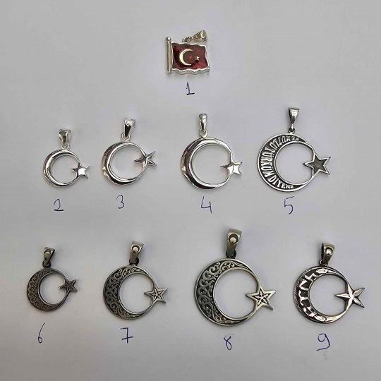 Ay Yıldız Gümüş Kolye Ucu