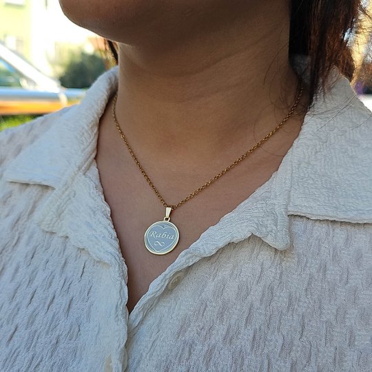 İsimli Kolye, Gold Renk, Kalp Şekilli, Paslanmaz Çelik İsimli Kolye, Gold Renk, Kalp Şekilli, Paslanmaz Çelik