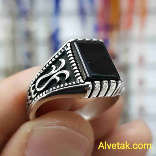 925 Ayar Siyah Oniks Taşlı Gümüş Erkek Yüzük : 02374