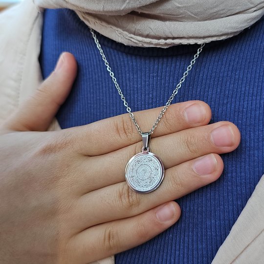 İnşirah Yazılı Kolye, Gümüş Renk, Paslanmaz Çelik,2 mm Uç, K003