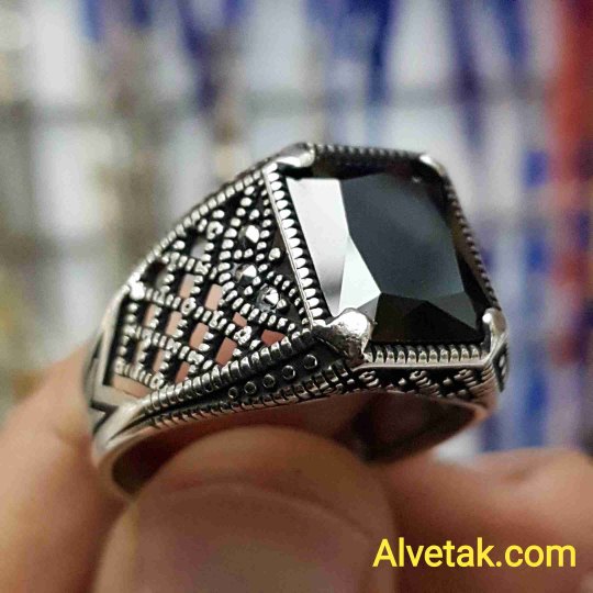925 Ayar Siyah Oniks Taşlı Gümüş Erkek Yüzük : 01352