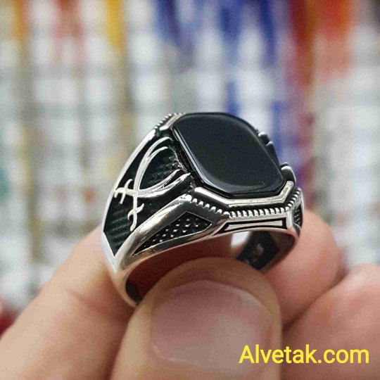 925 Ayar Siyah Oniks Taşlı Gümüş Erkek Yüzük : 01379