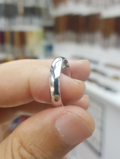 Desensiz Sade Bombeli Gümüş Alyans Yüzük (4 mm ince) : GALYANS011