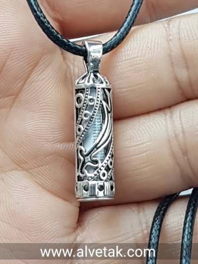 925 Ayar Zülfikar Kılıcı Figürlü Cevşen Dualı Gümüş Tüp Kolye Ucu : 15004