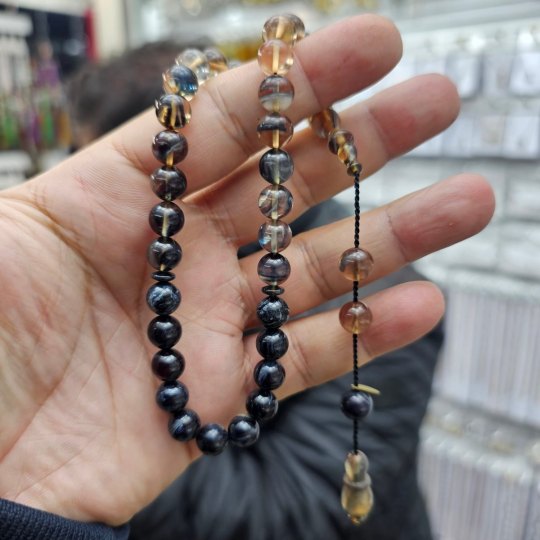 Renkli Sıkma Kehribar Tesbih SK001