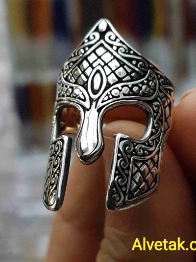 925 Ayar Helmet Miğfer Okçu Gümüş Erkek Yüzük : 00656