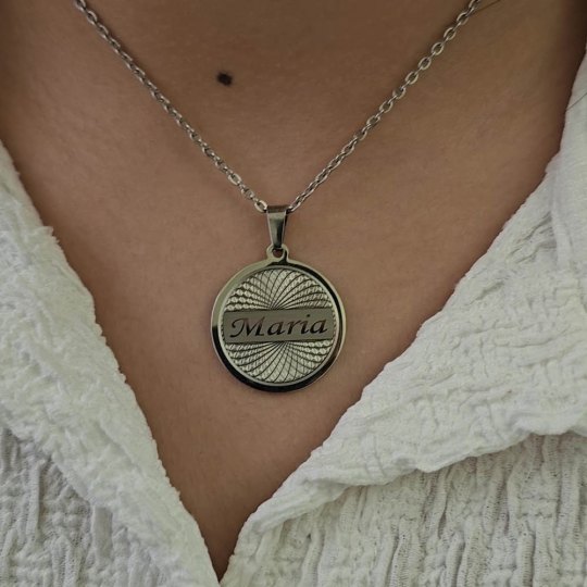İsimli Kolye, Yaşam Çiçeği, Gold Renk, Kararmaz Çelik