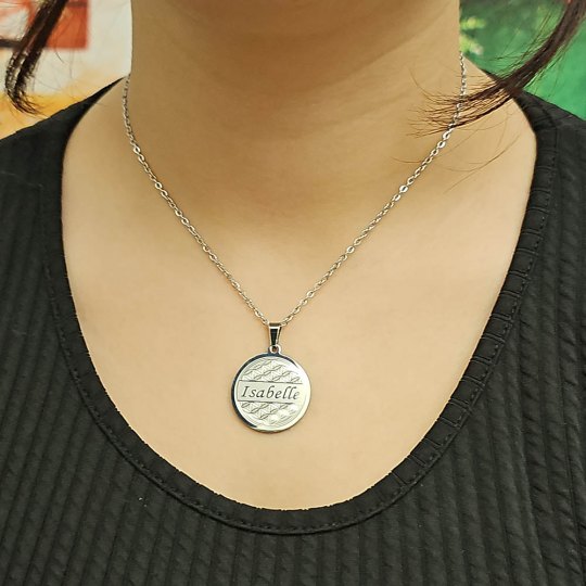İsimli Kolye, Yaşam Çiçeği, Gümüş Renk, Kararmaz Çelik