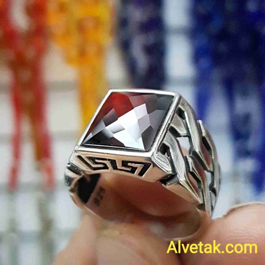 kırmızı zirkon taşlı 925 ayar gümüş erkek yüzük : 00592 kırmızı zirkon taşlı 925 ayar gümüş erkek yüzük : 00592