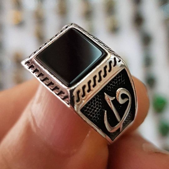 925 Ayar Siyah Oniks Taşlı Gümüş Erkek Yüzük : 00019