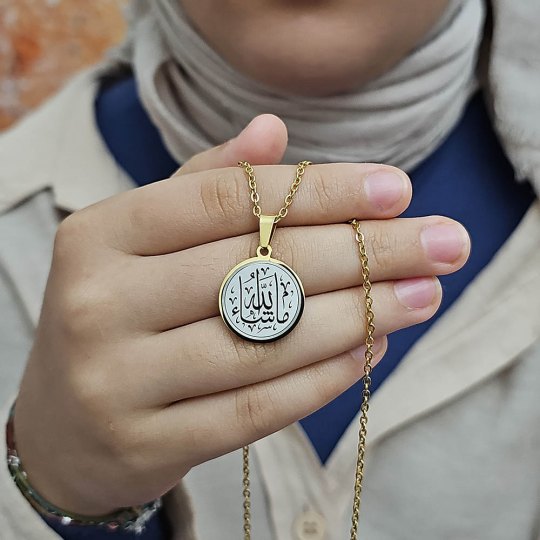 Maşallah Kolye, Kararmaz Çelik Kolye, Gold Renk