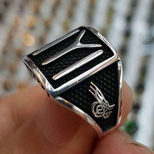 925 Ayar Kayı Figürlü Gümüş Erkek Yüzük : 00539 925 Ayar Kayı Figürlü Gümüş Erkek Yüzük : 00539