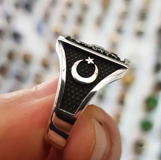 925 Ayar Osmanlı Ordu Armalı Gümüş Erkek Yüzük : 00729