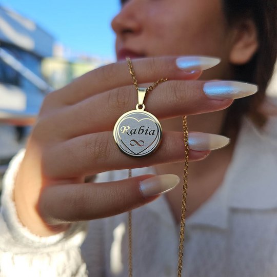 İsimli Kolye, Gold Renk, Kalp Şekilli, Paslanmaz Çelik İsimli Kolye, Gold Renk, Kalp Şekilli, Paslanmaz Çelik