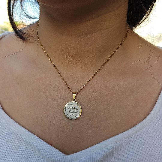 İsimli Kolye, Gold Renk, Kalp Şekilli, Paslanmaz Çelik, Küçük Model