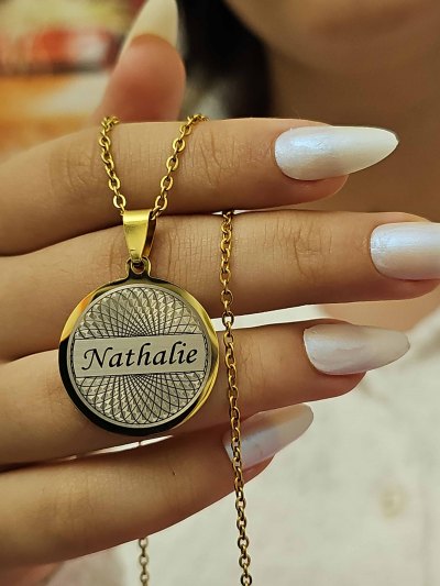 İsimli Kolye, Yaşam Çiçeği, Gold Renk, Kararmaz Çelik İsimli Kolye, Yaşam Çiçeği, Gold Renk, Kararmaz Çelik