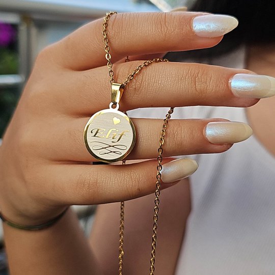 İsimli Kolye, Altın Renk, Yakamoz Model, Paslanmaz Çelik İsimli Kolye, Altın Renk, Yakamoz Model, Paslanmaz Çelik