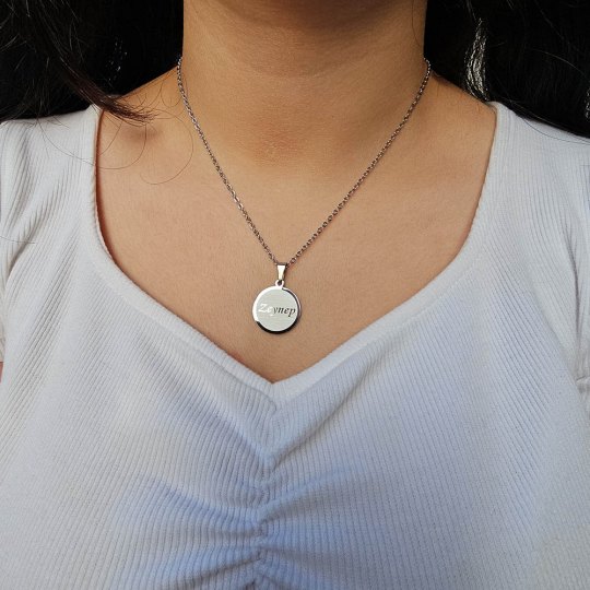 İsimli Kolye, Gümüş Renk, Minimalist Model, Paslanmaz Çelik İsimli Kolye, Gümüş Renk, Minimalist Model, Paslanmaz Çelik
